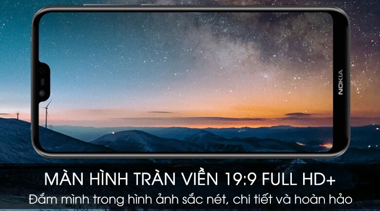 Màn hình tràn viền của Nokia 6.1 Plus