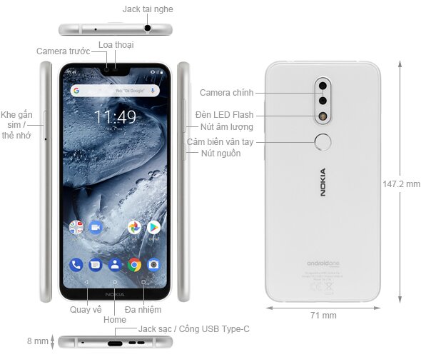 Mô tả thiết kế Nokia 6.1 Plus